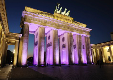 Monummento iluminado de Berlín Alemania