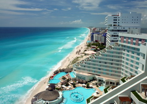 Vista aerea de Cancún Mexico