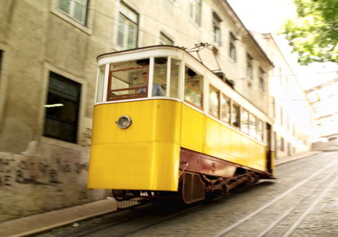 Tranvia en el viaje a lisboa